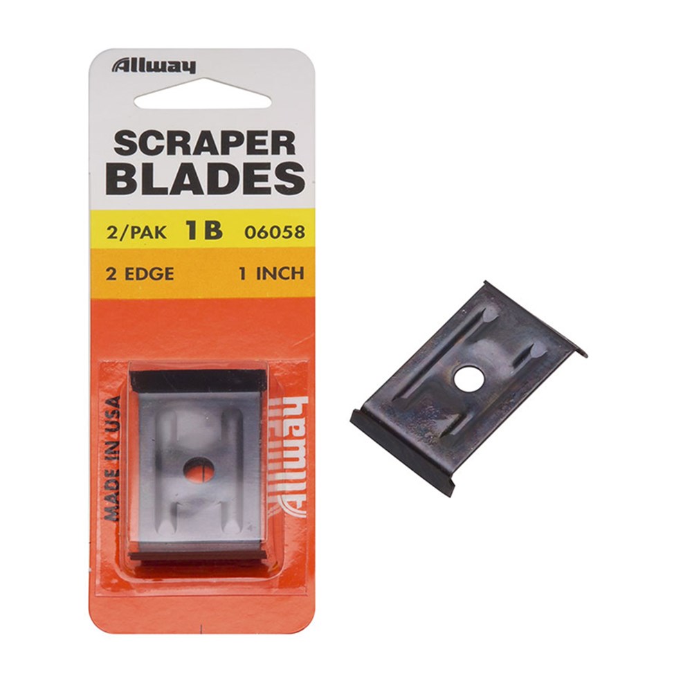 ALLWAY 28MM SCRAPER BLADE–CARDED - 2 BLADES